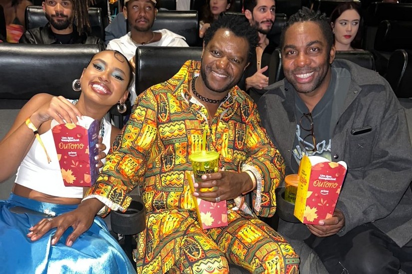 Ana Julia (protagonista), Lázaro Ramos (diretor) e Bukassa Kabengelê