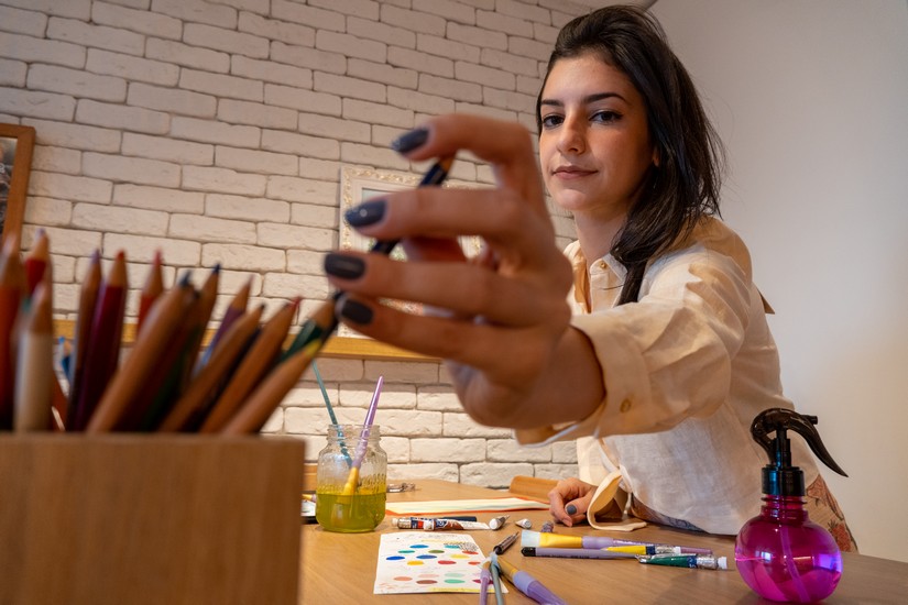 Betina Abramovitz em seu atelier