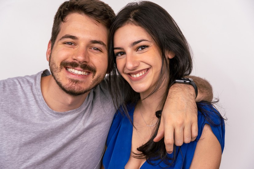 Betina Abramovitz com o noivo André Guy