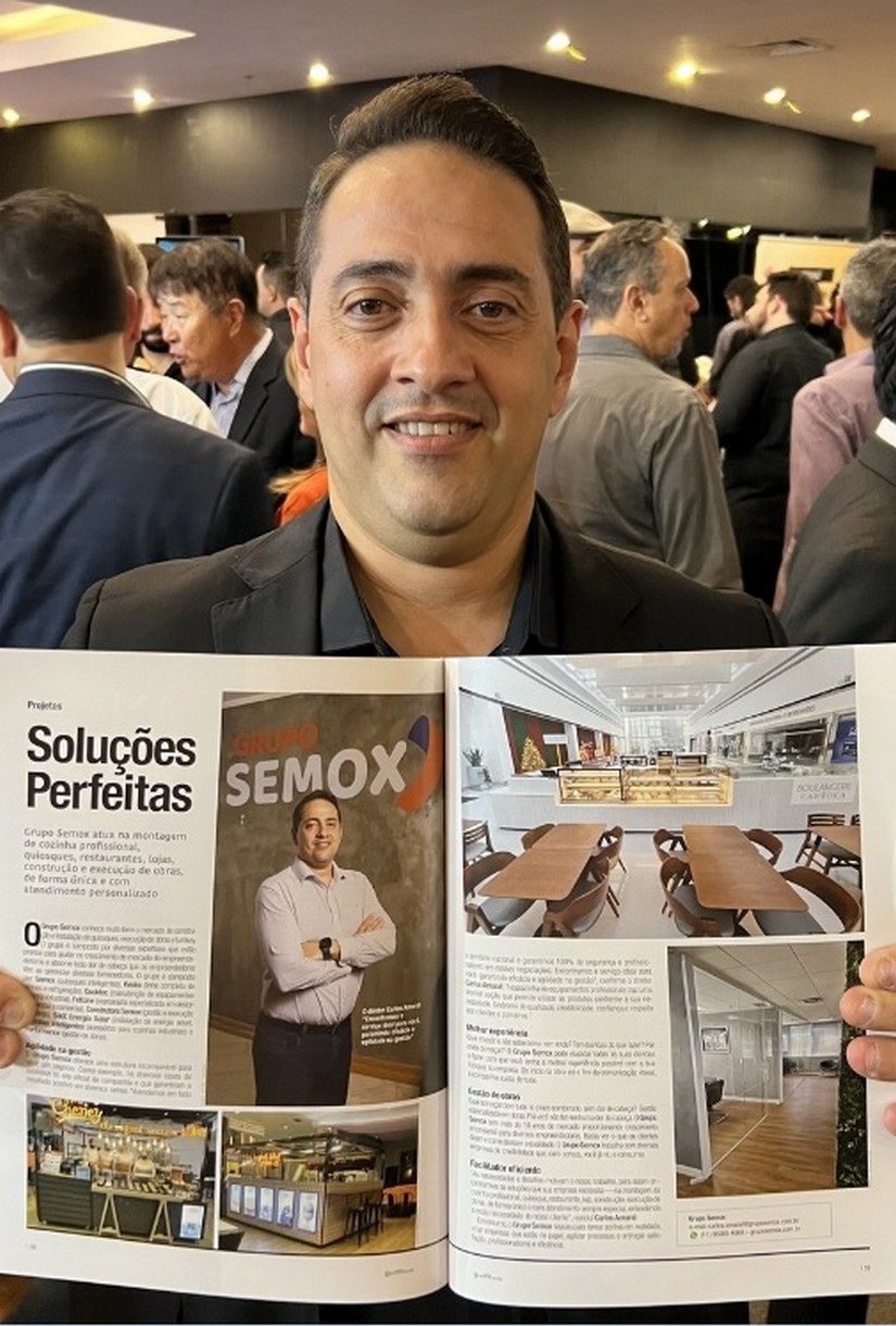 Carlos Amaral exibe matéria publicada na Go Where Gastronomia sobre o Grupo Semox