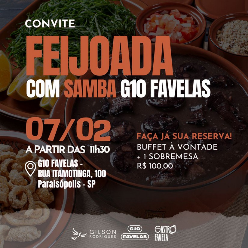 G10 Favelas promove Feijoada com Samba e lança Padaria Artesanal em Paraisópolis