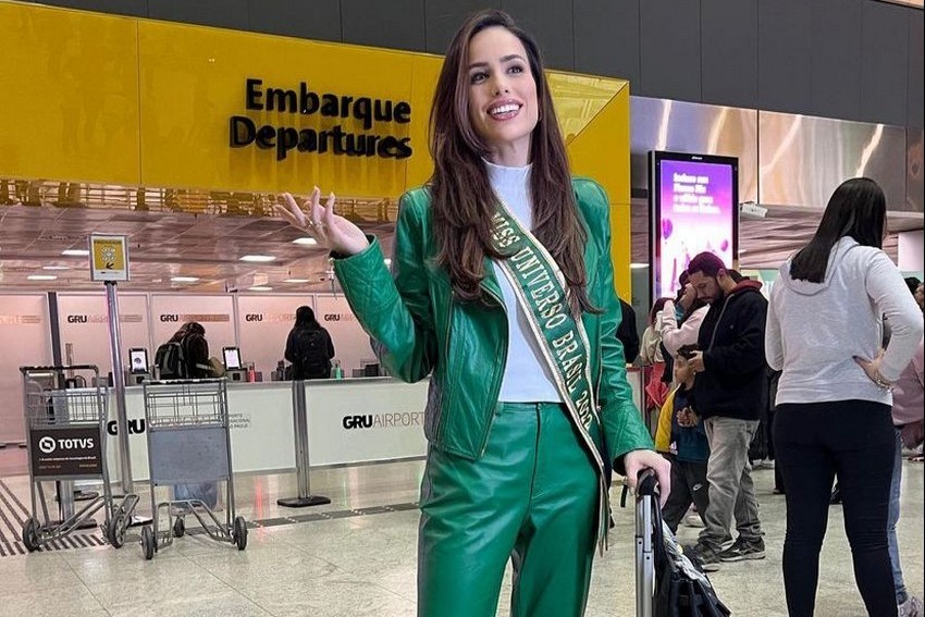 Mia Mamede, Miss Universo Brasil 2022, desembarca em NYC para participar de evento na ONU
