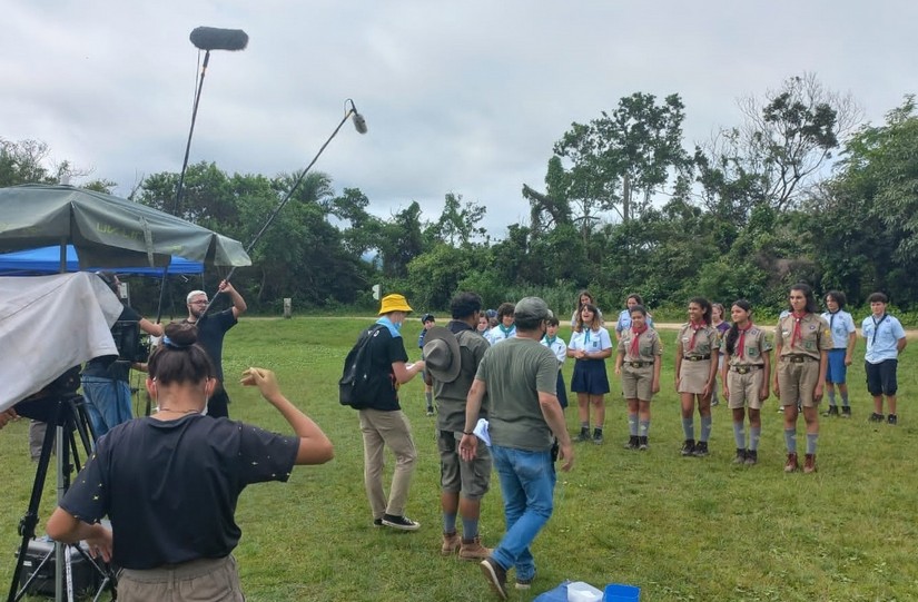 Moysés Faria dirigindo uma das cenas do filme Bootcamp - a disputa
