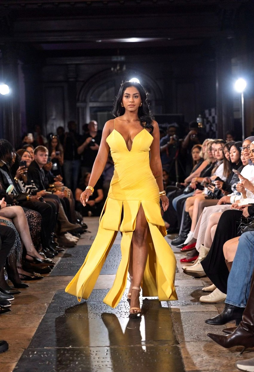 Thais Hutchison foi destaque no desfile da Olive Republic na London Fashion Week