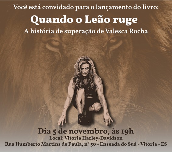 Valesca Rocha lança o livro Quando o Leão Ruge